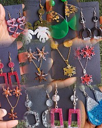 Beautiful handmade resin art Jewelries